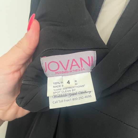 Jovani Black Plunge Maxi Gown - Picture 2 of 3